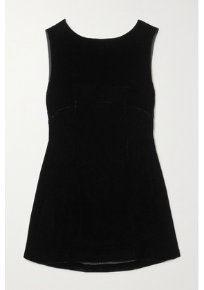 RIXO - Michaela Cutout Bow-embellished Velvet Mini Dress - Black - UK 6,UK 8,UK 10,UK 12,UK 14,UK 16,UK 18,UK 20