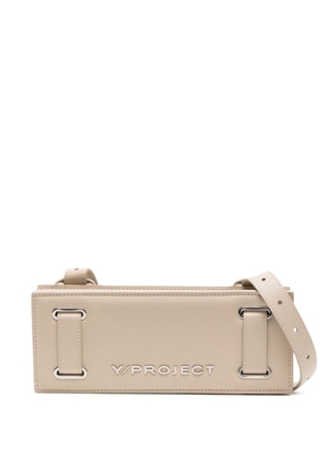 Y/Project logo-plaque accordion bag - Neutrals