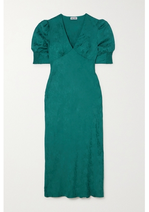 RIXO - Zadie Satin-jacquard Midi Dress - Green - UK 6,UK 8,UK 10,UK 12,UK 14,UK 16,UK 18,UK 20