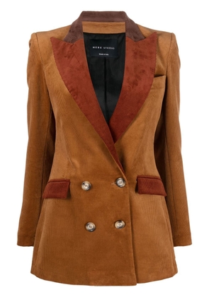 Hebe Studio contrast-lapel double-breasted jacket - Brown