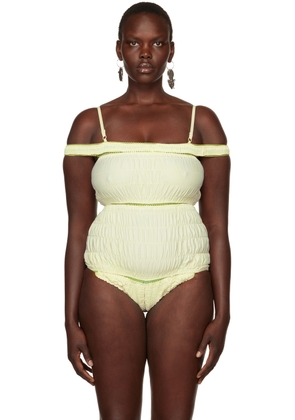 Sinéad O'Dwyer Yellow Recycled Nylon One-Piece Swimsuit