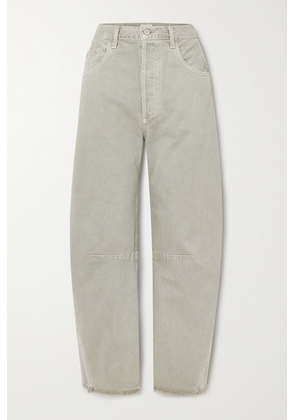 Citizens of Humanity - Horseshoe Frayed High-rise Wide-leg Jeans - Gray - 23,24,25,26,27,28,29,30,31,32