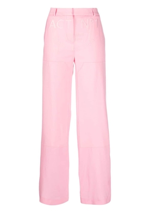 ACT Nº1 logo-embossed wide-leg trousers - Pink
