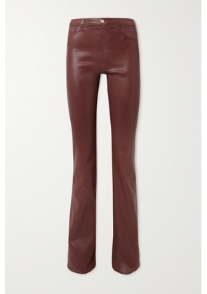 L'Agence - Ruth Coated Cotton-blend Slim-leg Pants - Brown - 24,25,26,27,28,29,30,31,32