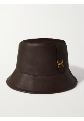Chloé - + Net Sustain Marcie Embellished Leather Bucket Hat - Brown - M