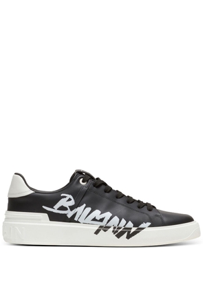 Balmain logo-print lace-up sneakers - Black