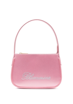 Blumarine rhinestone embellished satin mini bag - Pink
