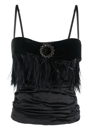 Dolce & Gabbana Pre-Owned 2000s feather-detail sleeveless top - Black