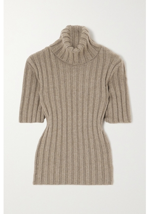 The Row - Depinal Ribbed Cashmere And Mohair-blend Turtleneck Sweater - Brown - x small,small,medium,large,x large