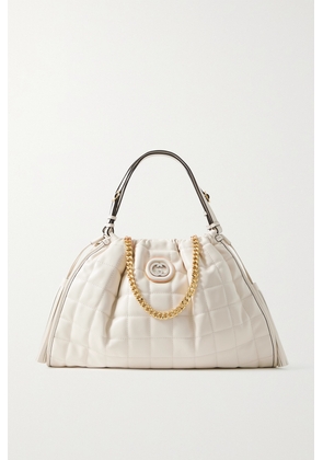 Gucci - Deco Embellished Quilted Leather Tote - White - One size