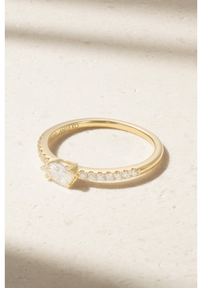 Anita Ko - Sideways Pear 18-karat Gold Diamond Ring - 5,6,7