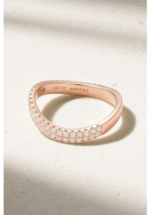Anita Ko - Curved 18-karat Rose Gold Diamond Ring - 5,6,7,8