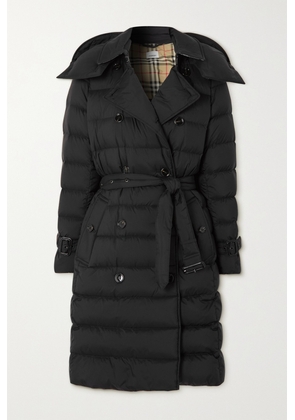 Burberry - Belted Hooded Double-breasted Quilted Shell Down Coat - Black - xx small,x small,small,medium,large,x large