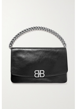 Balenciaga - Bb Embellished Leather Shoulder Bag - Black - One size