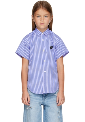 COMME des GARÇONS PLAY Kids Blue Striped Shirt