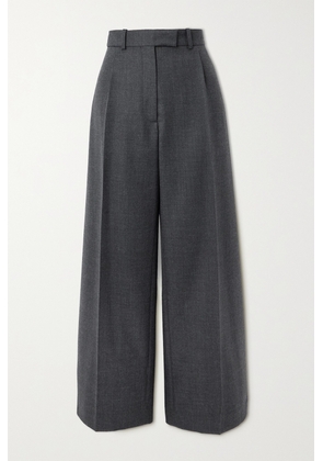The Row - Roan Pleated Wool Wide-leg Pants - Gray - x small,small,medium,large,x large