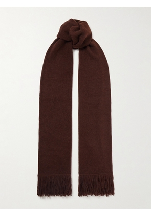 The Elder Statesman - Fringed Cashmere Scarf - Brown - One size