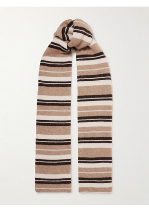 The Elder Statesman - Shadow Striped Cashmere Scarf - Neutrals - One size