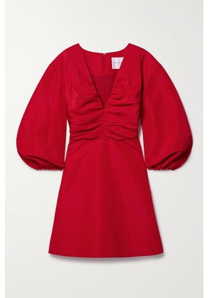 Carolina Herrera - Ruched Silk-faille Mini Dress - Red - US0,US2,US4,US6,US8