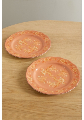 Cabana - + Ulla Johnson Set Of Two Painted Porcelain Dinner Plates - Orange - One size