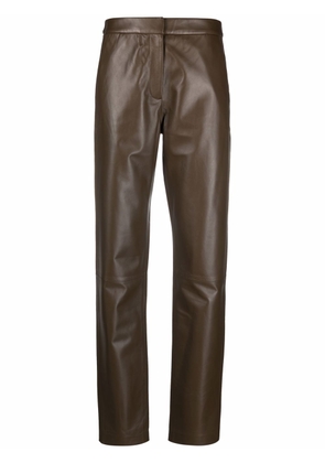 Federica Tosi straight-leg leather trousers - Green