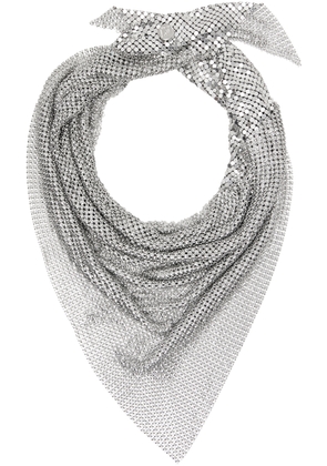 Rabanne Silver Pixel Scarf Necklace