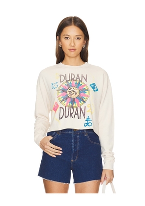 DAYDREAMER Duran Duran USA Tour 1984 Cropped Sweatshirt in Tan. Size M, S, XL, XS.
