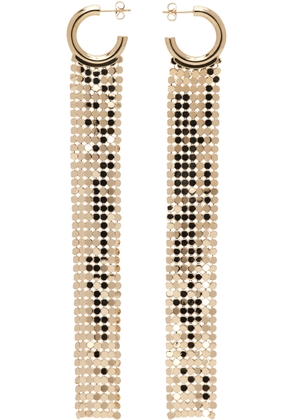 Rabanne Gold Pixel Long Hoop Earrings