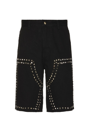 Funeral Apparel Studded Short in Black. Size M, XL/1X.