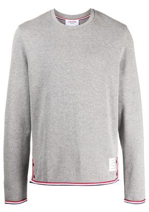 Thom Browne logo-patch long-sleeve sweatshirt - Grey