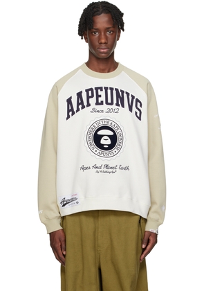 AAPE by A Bathing Ape Off-White Graphic Sweatshirt