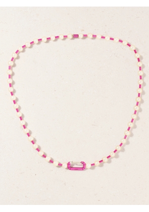 EÉRA - Vita Silver Pearl Necklace - Pink - One size