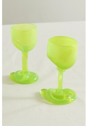 Completedworks - Thaw Set Of Two Wine Glasses - Green - One size