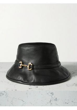 Gucci - Horsebit-detailed Leather Bucket Hat - Black - XS,S,M,L
