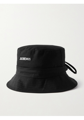 Jacquemus - Le Bob Embellished Cotton-canvas Bucket Hat - Black - 56,58,60