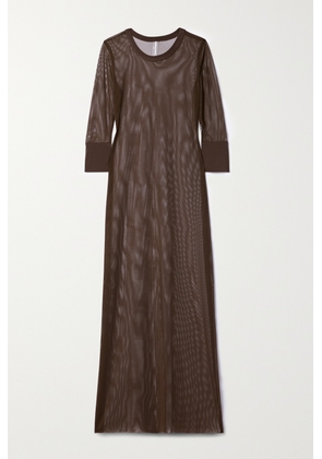 Norma Kamali - Stretch-mesh Maxi Dress - Brown - xx small,x small,small,medium,large,x large
