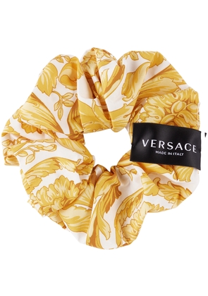 Versace Kids White & Gold Barocco Scrunchie