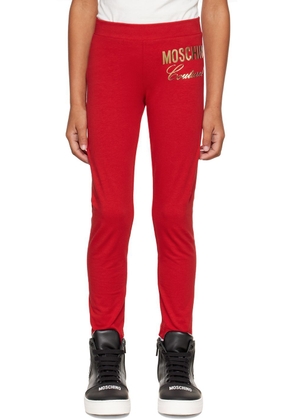 Moschino Kids Red 'Couture' Leggings