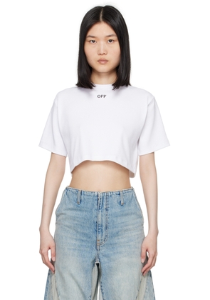 Off-White White Off Stamp Rib Cropped T-Shirt
