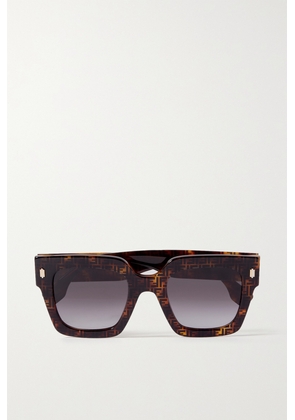 Fendi - Roma Oversized Square-frame Tortoiseshell Acetate Sunglasses - Brown - One size