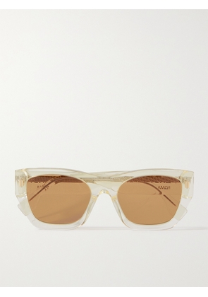 Fendi - Roma D-frame Acetate Sunglasses - Yellow - One size