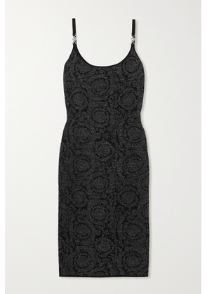 Versace - Embellished Metallic Jacquard-knit Dress - Black - IT36,IT38,IT40,IT42,IT44,IT46