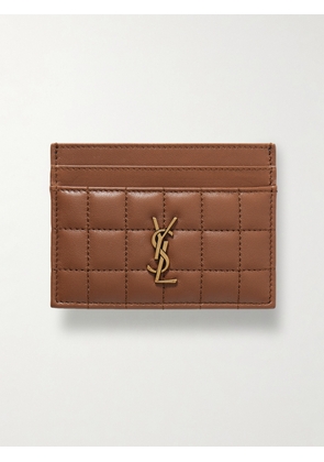 SAINT LAURENT - Cassandre Matelassé Quilted Leather Cardholder - Brown - One size