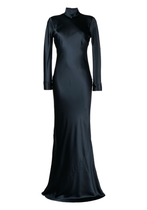 Michelle Mason open-back long-sleeve gown dress - Blue