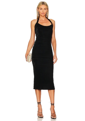MAJORELLE Melissa Midi Dress in Black. Size XL, XXS.