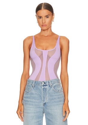 OW Collection x REVOLVE Twist Bodysuit in Lavender. Size S, XS.