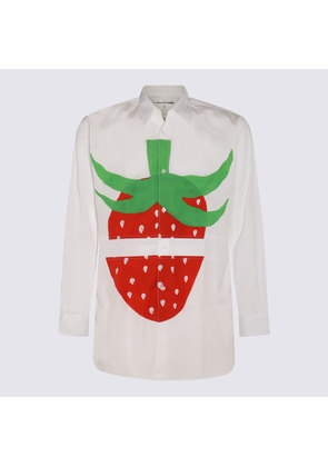 Comme Des Garçons White Cotton Strawberry Shirt