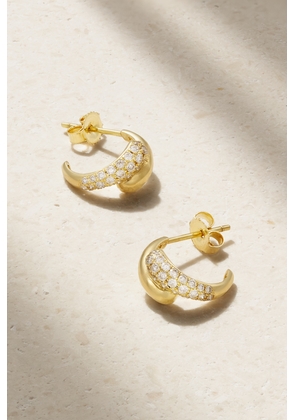 Jennifer Meyer - Double Dome Mini 18-karat Gold Diamond Hoop Earrings - One size