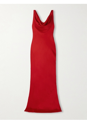 Norma Kamali - Draped Satin Gown - Red - xx small,x small,small,medium,large,x large