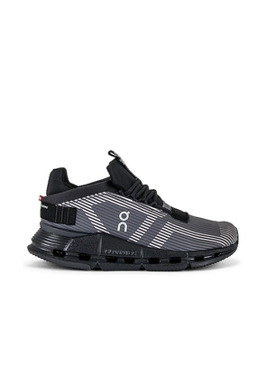 On Cloudnova Void Sneaker in Black. Size 6.5, 7, 7.5, 8, 8.5, 9, 9.5.